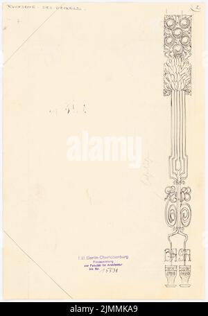 Schmalz Otto (1861-1915), Festschrift zum 100.-jährigen Bestehen der Technischen Universität Berlin-Charlottenburg. Dilment Designs (1899): Buchschmuck. Tinte, Bleistift auf Papier, 31,4 x 21,6 cm (einschließlich Scankanten) Stockfoto