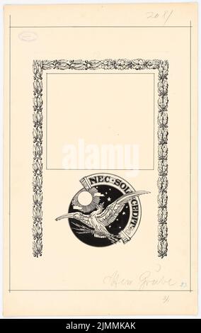 Schmalz Otto (1861-1915), Festschrift zum 100.-jährigen Bestehen der Technischen Universität Berlin-Charlottenburg. Dilment Designs (1899): Buchschmuck. Tinte, Bleistift auf Papier, 74,4 x 46,9 cm (einschließlich Scankanten) Stockfoto