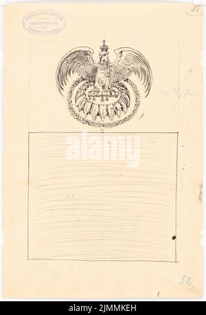 Schmalz Otto (1861-1915), Festschrift zum 100.-jährigen Bestehen der Technischen Universität Berlin-Charlottenburg. Dilment Designs (1899): Buchschmuck. Tinte, Bleistift auf Papier, 31,6 x 21,5 cm (einschließlich Scankanten) Stockfoto