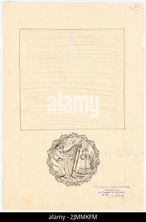 Schmalz Otto (1861-1915), Festschrift zum 100.-jährigen Bestehen der Technischen Universität Berlin-Charlottenburg. Dilment Designs (1899): Buchschmuck. Tinte, Bleistift auf Papier, 31,5 x 21,7 cm (einschließlich Scankanten) Stockfoto