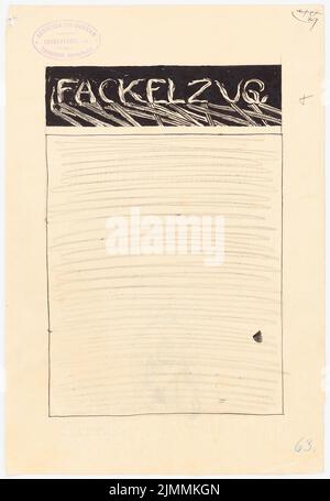 Schmalz Otto (1861-1915), Festschrift zum 100.-jährigen Bestehen der Technischen Universität Berlin-Charlottenburg. Dilment Designs (1899): Buchschmuck. Tinte, Bleistift auf Papier, 31,5 x 21,8 cm (einschließlich Scankanten) Stockfoto