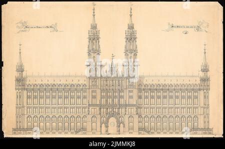 Schmidt Friedrich von (1825-1891), Rotes Rathaus in Berlin (1858): Ansicht. Tinte, Bleistift auf Karton, 78,5 x 126,9 cm (inklusive Scankanten) Stockfoto