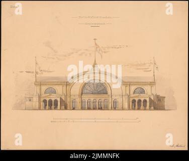 Orth & Knoblauch, Stettiner Bahnhof in Berlin (1873): 2. Vorschlag: Hallenansicht. Tinte, Bleistift-Aquarell auf der Schachtel, 44,8 x 56,1 cm (einschließlich Scankanten) Stockfoto