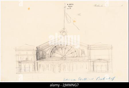 Orth & Knoblauch, Stettiner Bahnhof in Berlin (1873): 3. Vorschlag: Indoor sting view. Bleistift auf Papier, 28,9 x 45,4 cm (einschließlich Scankanten) Stockfoto