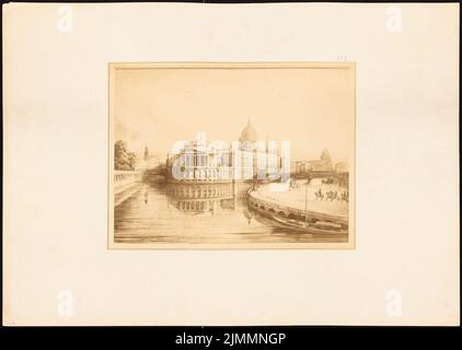 Orth August (1828-1901), Kunstsammlung auf der Museumsinsel, Berlin. Projekt II (1875): Perspektivische Ansicht. Foto auf Papier, 41,1 x 57,9 cm (einschließlich Scankanten) Stockfoto