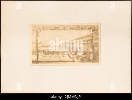 Orth August (1828-1901), Kunstsammlung auf der Museumsinsel, Berlin. Projekt II (1875): Perspektivische Ansicht des inneren Bauernhofes. Foto auf Papier, 41,2 x 57,9 cm (einschließlich Scankanten) Stockfoto