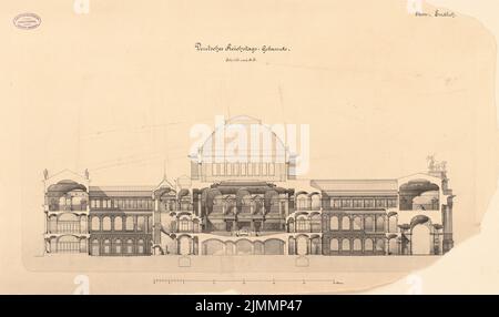 Ende & Böckmann, Reichstag, Berlin (1882): Querschnitt. Tusche Aquarell, weiß getüncht, 49,1 x 83,1 cm (einschließlich Scankanten) Stockfoto