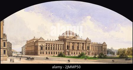 Ende & Böckmann, Reichstag, Berlin (1882): Perspektivansicht vom Königsplatz. Bleistift und Tinte Aquarell auf der Schachtel, 43,5 x 89,9 cm (einschließlich Scankanten) Stockfoto