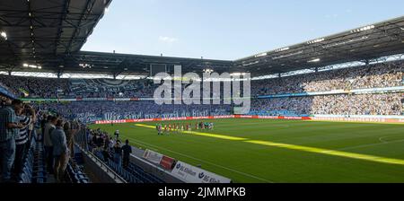 Duisburg, Deutschland. 05. Aug, 2022. firo : 08/05/2022, Fußball, Fußball, 3. Liga, 3. Bundesliga, Saison 2022/2023, MSV Duisburg - RW Essen 2: 2 Stadion Schauinsland-Reisen-Arena (Duisburg/Deutschland) im Überblick Quelle: dpa/Alamy Live News Stockfoto