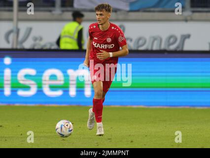 Duisburg, Deutschland. 05. Aug, 2022. firo : 05.08.2022, Fußball, Fußball, 3. Liga, 3. Bundesliga, Saison 2022/2023, MSV Duisburg - RW Essen 2: 2 RWE, Moritz Romling Credit: dpa/Alamy Live News Stockfoto