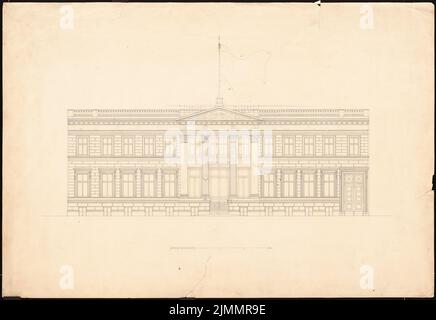 Orth August (1828-1901), Wohnhaus Wilhelmstraße (Villa Strousberg), Berlin. Änderung. Ausführungsprojekt (1876): Blick auf die Straße. Tinte, Bleistift auf Karton, 63,8 x 92,8 cm (inklusive Scankanten) Stockfoto