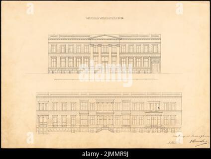 Orth August (1828-1901), Wohnhaus Wilhelmstraße (Villa Strousberg), Berlin (9. April 1867): Straßen- und Gartenblick. Tinte, Bleistift auf Karton, 45,3 x 63,9 cm (inklusive Scankanten) Stockfoto