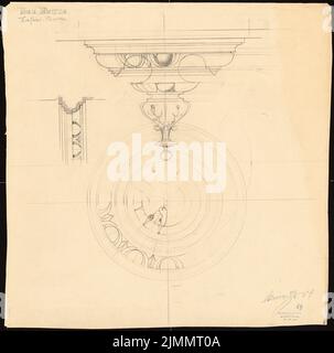 Baum Philipp (1849-1886), Panizza Wohngebäude, Mainz (24. Mai 1884): Toreingang: Rosette 1: 1. Bleistift auf Papier, 77,4 x 78,1 cm (einschließlich Scankanten) Stockfoto