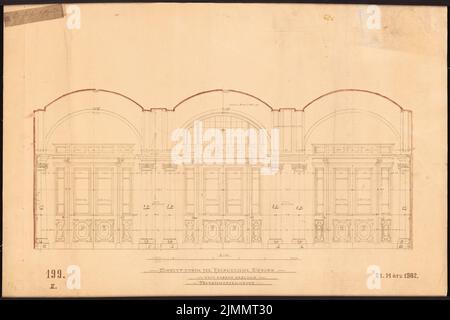 Raschdorff Julius (1823-1914), Berliner Dom (31. Februar 1902): Schnitt der Kaiserlichen Galerie 1:25 Uhr. Hellbruchfarben, wasserfarben auf Papier, 45,2 x 68 cm (einschließlich Scankanten) Stockfoto