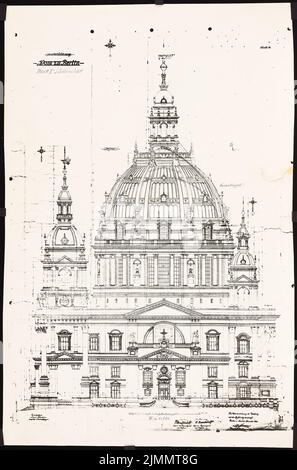 Raschdorff Julius (1823-1914), Berliner Dom (11/12,1909): Südansicht ca. 1: 200. Foto auf Papier, 67 x 44,2 cm (einschließlich Scankanten) Stockfoto