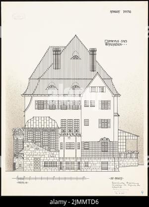 Behringer Wilhelm, Wohnhaus für einen Architekten, Berlin (1909): Ostansicht 1:50. Tinte auf Karton, 66,4 x 50,4 cm (einschließlich Scankanten) Stockfoto