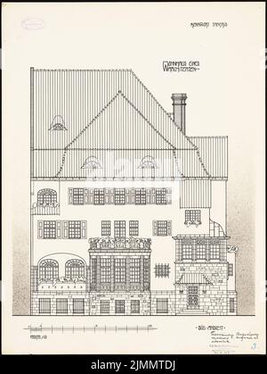 Behringer Wilhelm, Wohnhaus für einen Architekten, Berlin (1909): Südansicht 1:50. Tinte auf Karton, 66,5 x 49,9 cm (einschließlich Scankanten) Stockfoto