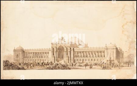 Bohnstedt Ludwig Franz Karl (1822-1885), Reichstag, Berlin (1872): Perspektivansicht vom Königsplatz. Tusche-Aquarell auf der Schachtel, 58,1 x 99 cm (einschließlich Scankanten) Stockfoto