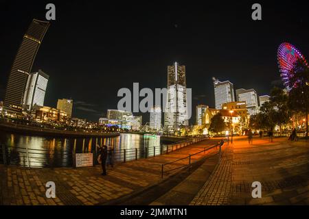 Yokohama Minato Mirai ganze Beleuchtung (Weihnachten 2019) Stockfoto