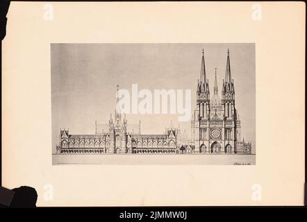 Dimm Ludwig (1849-1928), Berliner Dom. Schinkel Wettbewerb 1884 (20. Dezember 1883): Blick aus dem Lustgarten. Leichter Druck auf der Schachtel, 32,8 x 48,3 cm (einschließlich Scankanten) Stockfoto