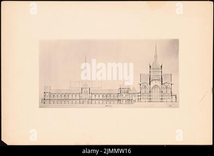 Dimm Ludwig (1849-1928), Berliner Dom. Schinkel-Wettbewerb 1884 (20. Dezember 1883): Längsschnitt. Leichter Druck auf den Karton, 32,8 x 48,2 cm (inklusive Scankanten) Stockfoto