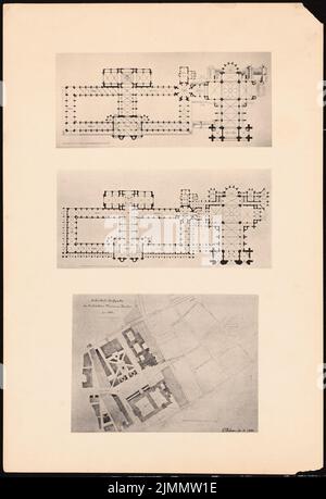 Dimm Ludwig (1849-1928), Berliner Dom. Schinkel-Wettbewerb 1884 (20. Dezember 1883): Lageplan, 2 Grundrisse. Leichter Druck auf den Karton, 48,3 x 33 cm (inklusive Scankanten) Stockfoto