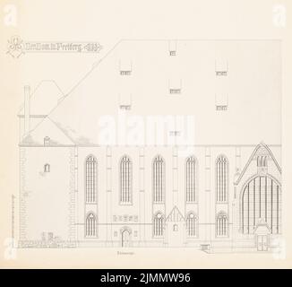 DIMM Ludwig (1849-1928), Freiberger Dom (ohne Dat.): Blick Südseite. Druck auf Karton, 52,4 x 56,9 cm (einschließlich Scankanten) Stockfoto