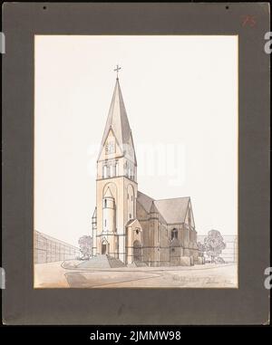 DIMM Ludwig (1849-1928), Kirche am Roßmarkt, Frankfurt/oder (1912): Perspektivansicht. Tusche Aquarell auf Papier, 70,8 x 58,8 cm (einschließlich Scankanten) Stockfoto