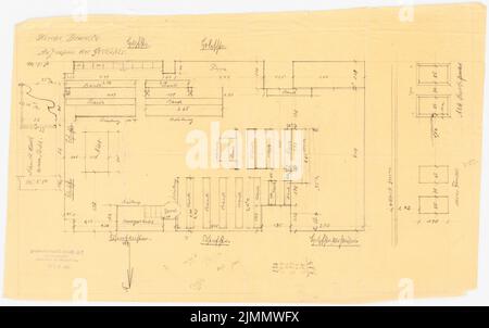 DIMM Ludwig (1849-1928), Kirche, Demnitz/Mark. Konvertierung (1909): Stühlen 1:50, Details 1:10. Bleistift auf Transparent, 30,8 x 49,1 cm (einschließlich Scankanten) Stockfoto