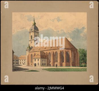 DIMM Ludwig (1849-1928), Domkirche St. Marien, Fürstenwalde/Spree. Wiederherstellung. (1907): 1. Restaurierungsentwurf, perspektivischer Blick aus dem Chor. Tusche Aquarell, 58,1 x 67,6 cm (einschließlich Scankanten) Stockfoto