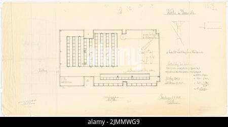 DIMM Ludwig (1849-1928), Kirche, Demnitz/Mark. Umbau (01.09.1909): Grundriß mit Einbaudetails. Bleistift auf Transparent, 35,2 x 68,5 cm (einschließlich Scankanten) Stockfoto