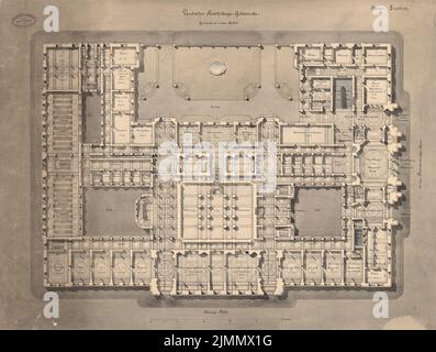 Ende & Böckmann, Reichstag, Berlin (1882): Grundriß. Tusche-Aquarell auf der Schachtel, 62,2 x 82,3 cm (einschließlich Scankanten) Stockfoto