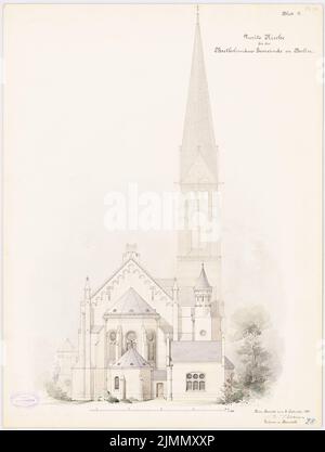 Kühn Bernhard (1838-1917), Immanuelkirche in Berlin (01.08.1891): Ansicht 1: 100. Tusche-Aquarell auf der Schachtel, 66,6 x 50,4 cm (einschließlich Scankanten) Stockfoto