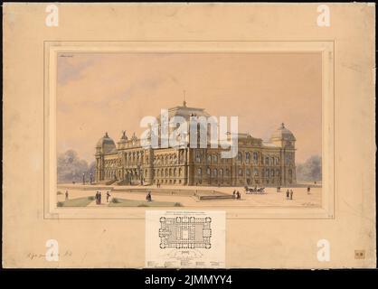 Kreditgeber Hermann, Reichsgericht in Leipzig (1884): Perspektivansicht. Tusche-Aquarell auf der Schachtel, 62,3 x 86,7 cm (einschließlich Scankanten) Stockfoto