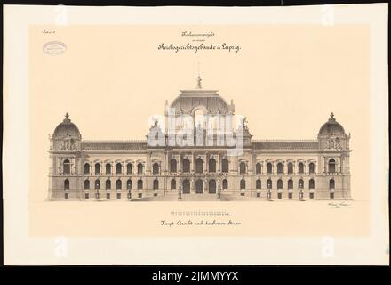 Kreditgeber Hermann, Reichsgericht in Leipzig (1884): Ansicht. Tusche-Aquarell auf der Schachtel, 51,4 x 75,3 cm (einschließlich Scankanten) Stockfoto