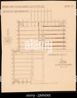 Hehl Christoph (1847-1911), Pfarrhaus der Katholischen Kirche in Berlin-Lichterfelde (14.03.1903): Strahlposition über OG. Leichter Bruch auf Papier, 44,3 x 36,6 cm (einschließlich Scankanten) Stockfoto