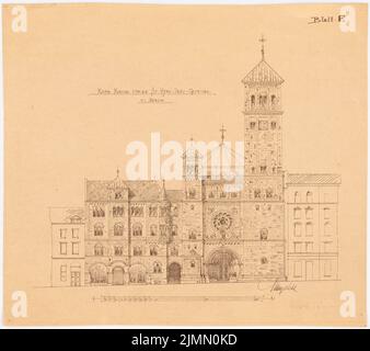 Hehl Christoph (1847-1911), Herz-Jesu-Kirche Berlin-Prenzlauer Berg (1897): Blick. Leichter Bruch auf Papier, 32,8 x 36,9 cm (einschließlich Scankanten) Stockfoto