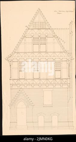 Hehl Christoph (1847-1911), Pfarrhaus der Katholischen Kirche in Berlin-Lichterfelde (1902): Vorderansicht. Leichter Bruch auf Papier, 87,9 x 49,5 cm (einschließlich Scankanten) Stockfoto