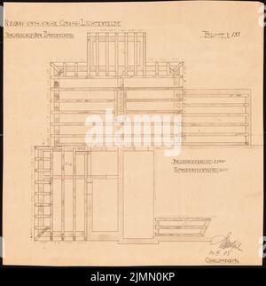 Hehl Christoph (1847-1911), Pfarrhaus der Katholischen Kirche in Berlin-Lichterfelde (14.03.1903): Beam Situation over EG. Leichter Bruch auf Papier, 44,1 x 43,8 cm (einschließlich Scankanten) Stockfoto