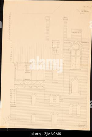 Hehl Christoph (1847-1911), Pfarrhaus der Katholischen Kirche in Berlin-Lichterfelde (06.03.1903): Seitenansicht. Leichter Bruch auf Papier, 91,7 x 64,4 cm (einschließlich Scankanten) Stockfoto