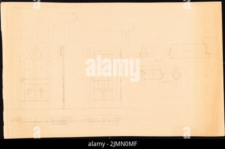 Hehl Christoph (1847-1911), Pfarrhaus der Katholischen Kirche in Berlin-Lichterfelde (1902): Zeittore. Leichter Bruch auf Papier, 50,2 x 80,9 cm (einschließlich Scankanten) Stockfoto