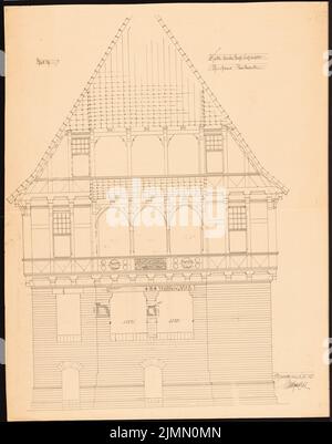 Hehl Christoph (1847-1911), Pfarrhaus der Katholischen Kirche in Berlin-Lichterfelde (06.03.1903): Rückansicht. Leichter Bruch auf Papier, 90,9 x 71,6 cm (einschließlich Scankanten) Stockfoto