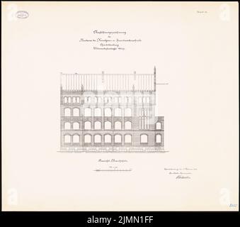 Winterstein Hans (1864-1934), Kunst- und Handwerkerschule, Berlin-Charlottenburg (ca. 1903): Ansicht Brauhofstr. 1: 100. Lithographie, 70,8 x 80,1 cm (einschließlich Scankanten) Stockfoto