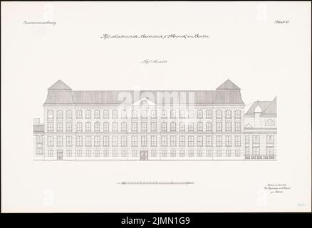 Kayser & von Großheim, Hochschule für Bildende Kunst und Musik in Berlin-Charlottenburg (1898-1902): Hochschule für Musik: Hofansicht 1: 100. Lithographie, 68,8 x 100,3 cm (einschließlich Scankanten) Stockfoto