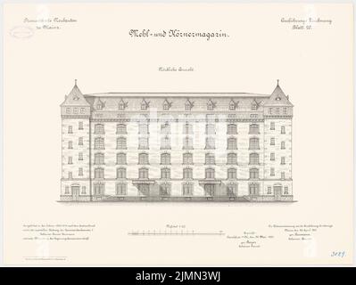 Reinmann, Provisant in Mainz. Flour and Grain Magazine (1900-1904): Northern Empire Rissing 1: 100. Lithographie, 48,9 x 65 cm (einschließlich Scankanten) Stockfoto