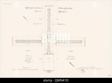 Unbekannter Architekt, Gefängnis Lüttringhausen (1906): Männergefängnis: Grundriß Obergeschoß 1: 200. Lithographie, 71 x 101,8 cm (einschließlich Scankanten) Stockfoto