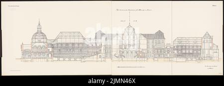 Kayser & von Großheim, Hochschule für Bildende Kunst und Musik, Berlin-Charlottenburg: Hochschule für Musik: Longitant 1: 100. Lithographie auf Karton, 69,5 x 205,2 cm (inklusive Scankante). Stockfoto