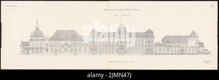 Kayser & von Großheim, Hochschule für Bildende Kunst und Musik, Berlin-Charlottenburg: Hochschule für Musik: Ansicht Fasanenstr. 1: 100. Lithographie auf Karton, 69,6 x 214,2 cm (inklusive Scankante). Stockfoto