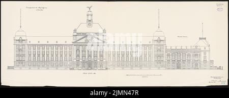 Kieschke Paul (1851-1905), Geschäftshaus der königlichen Regierung, Düsseldorf: Ansicht 1: 100. Lithographie auf Karton, 65,30 x 174,00 cm (inklusive Scankante). Stockfoto