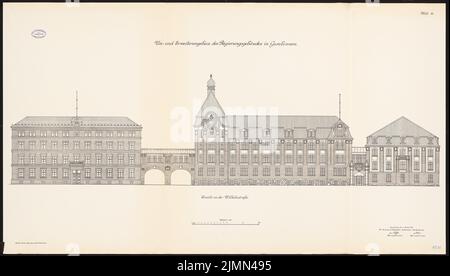 Unbekannter Architekt, Regierungsgebäude in Gumbinnen. Erweiterung (1912): Riss 1: 100. Lithographie, 81,1 x 142,3 cm (einschließlich Scankanten) Stockfoto